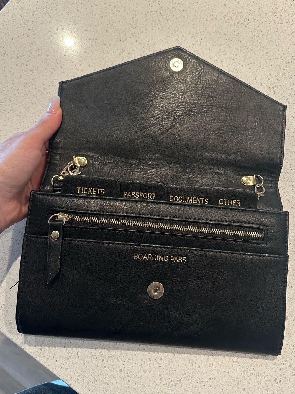 Black clutch bag